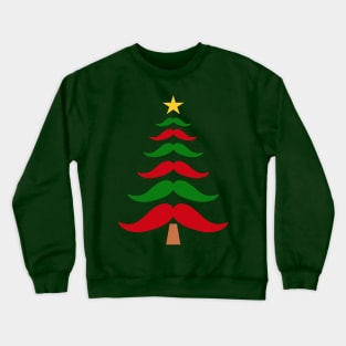 Mustache Christmas Tree Crewneck Sweatshirt